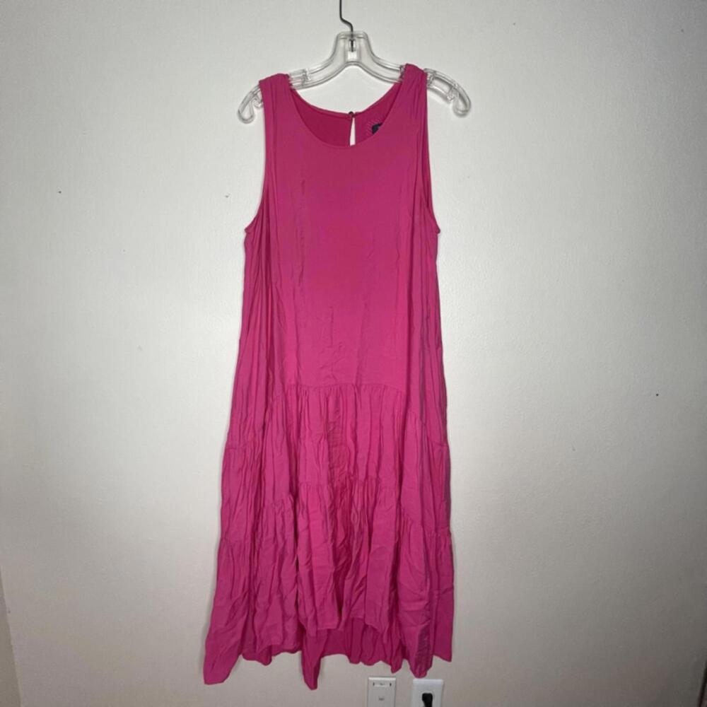 Maeve Anthropologie Pink Summer Tiered Nap Comfort Dress Large P